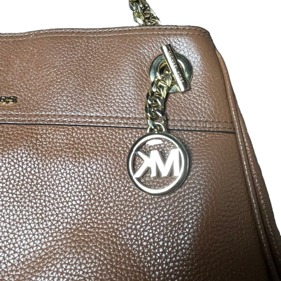 MICHAEL KORS Jet Set Chain Legacy Brown LG Shoulder Handbag Convertible Strap - Picture 3 of 15